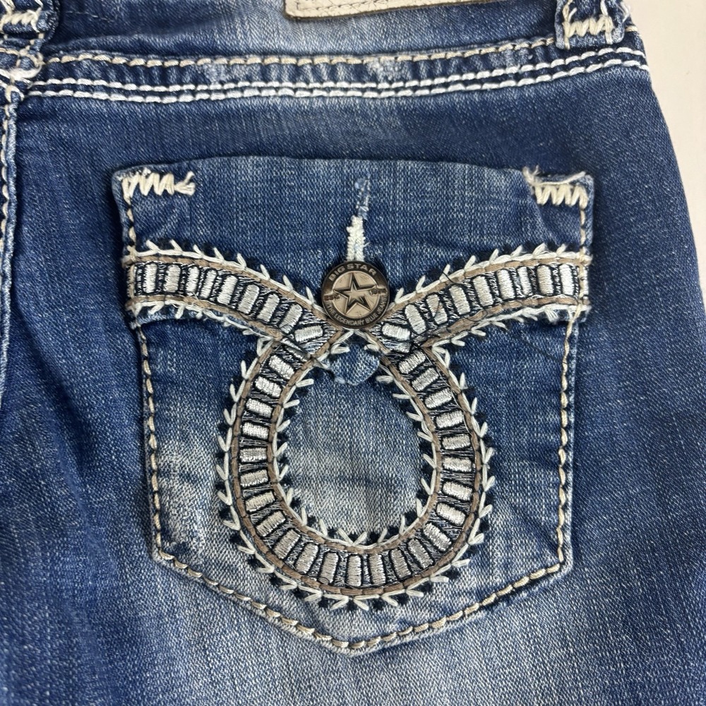 Big Star Jeans Womens 29R Denim Low Rise Sweet Flare Pocket Embroidered - Picture 9 of 16